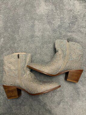 Itozer Silver Rhineston Boots
